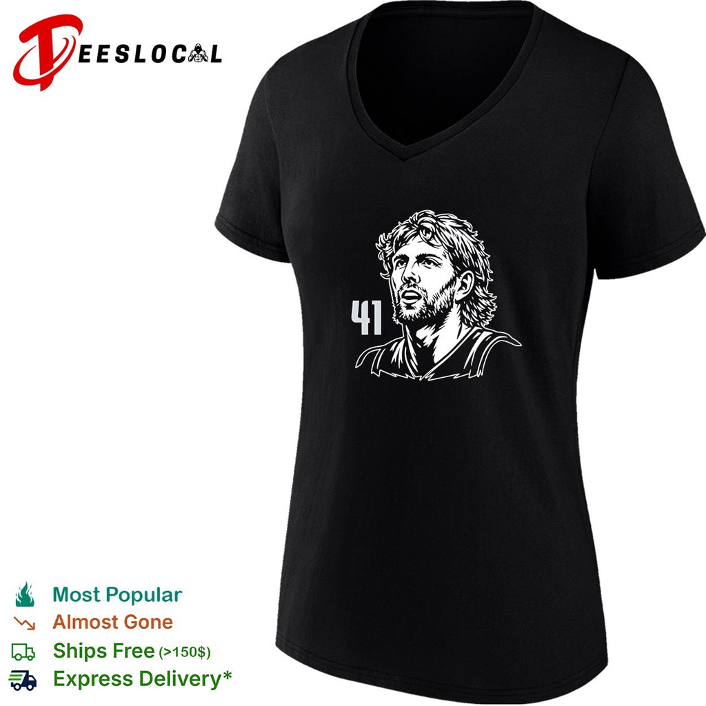 Dirk Nowitzki 41 Dallas Mavericks NBA Hall of Famer shirt