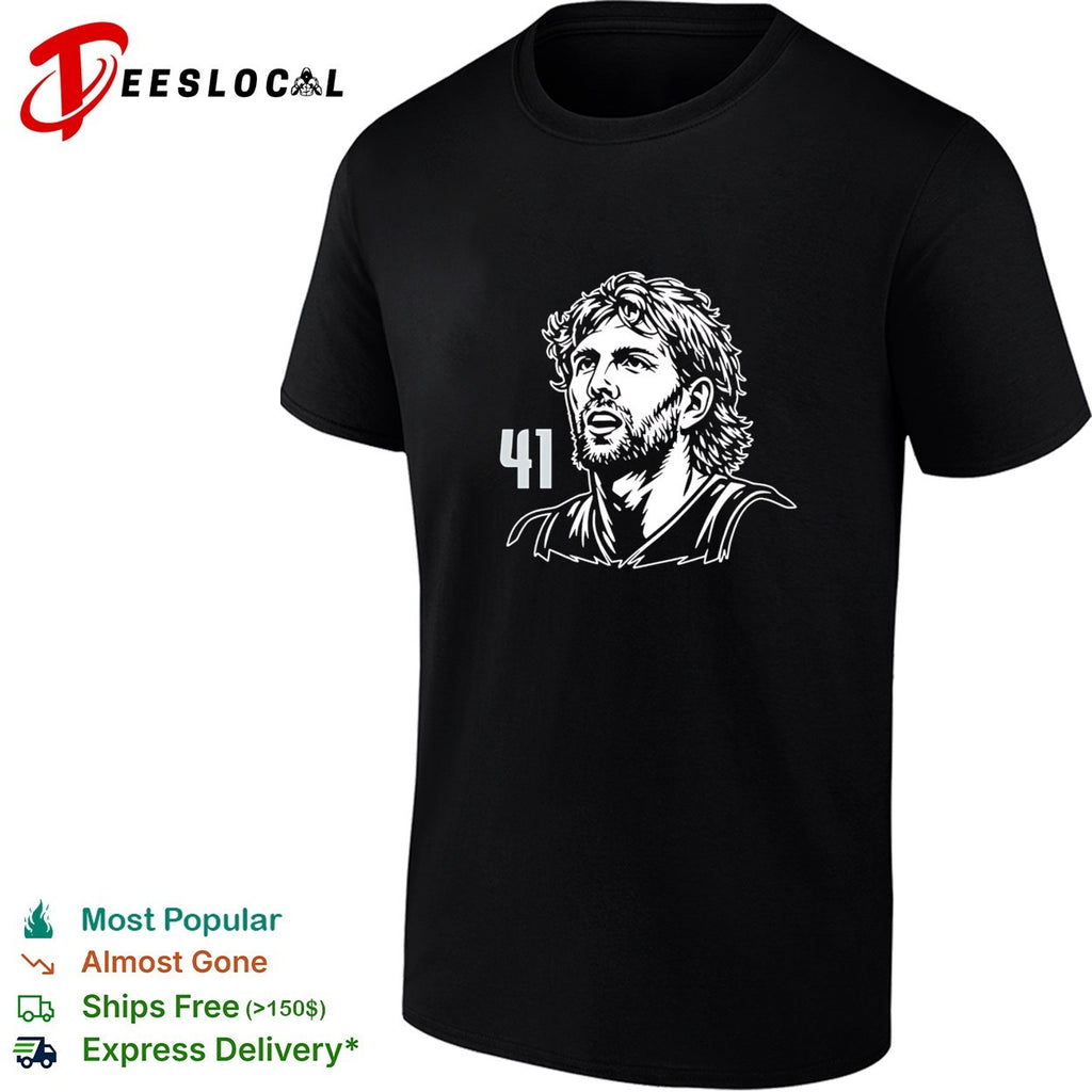 Dirk Nowitzki 41 Dallas Mavericks NBA Hall of Famer shirt