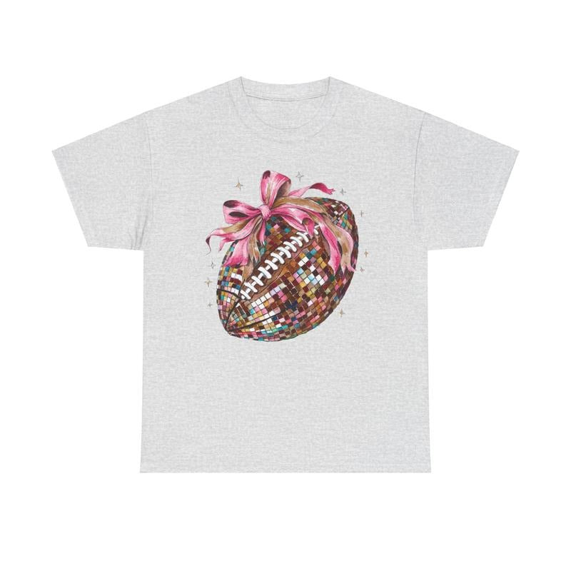 Disco Football Bow Shirt Gildan, Women's Football Team, Women's Oversized Tshirt Hoodie, Sweatshirt | TeeBloomCo.com