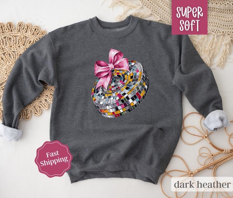 Disco Hockey Puck Sweatshirt, Game Day Hockey Crewneck, Womens Sweatshirt, Fall Sweater T-Shirts, Hoodie | TeeBloomCo.com