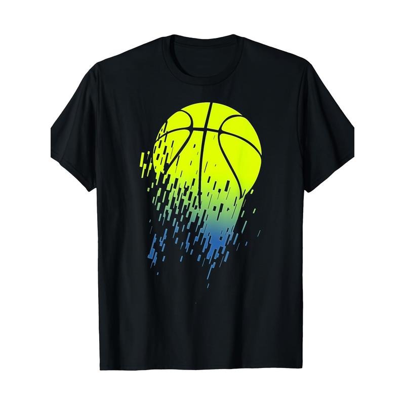 Disintegrating Neon Green Basketball Urban Graphic 220g 100% Cotton T-Shirt made in usa Hoodie, Sweatshirt | TeeBloomCo.com
