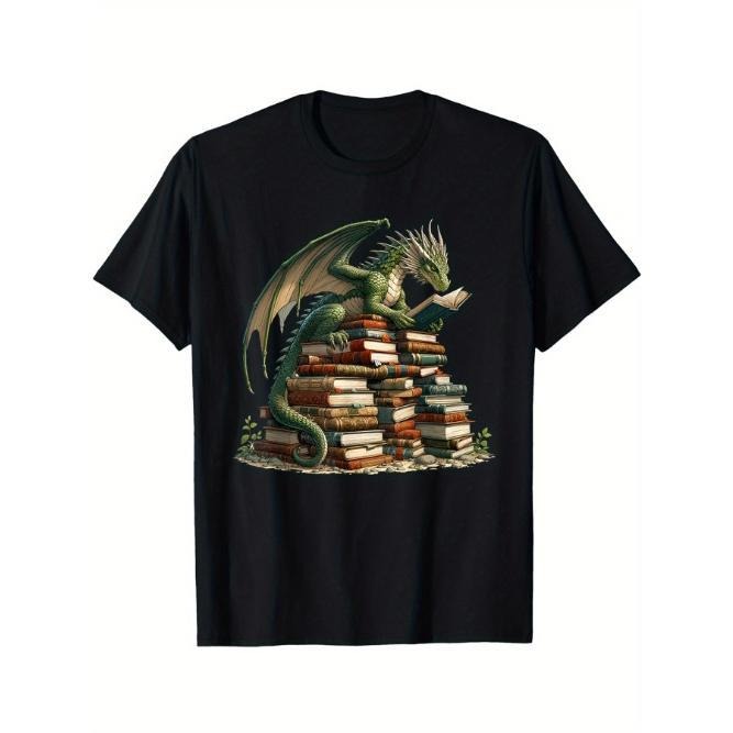 Distressed Bookworm Dragons Reading Book - Dragons and Books T-Shirt Made in USA Hoodie, Sweatshirt | TeeBloomCo.com