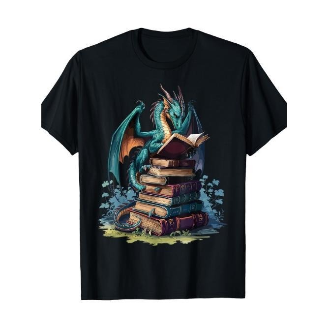 Distressed Dragons And Books Dragons Reading Book Lover T-Shirt Made in USA Hoodie, Sweatshirt | TeeBloomCo.com