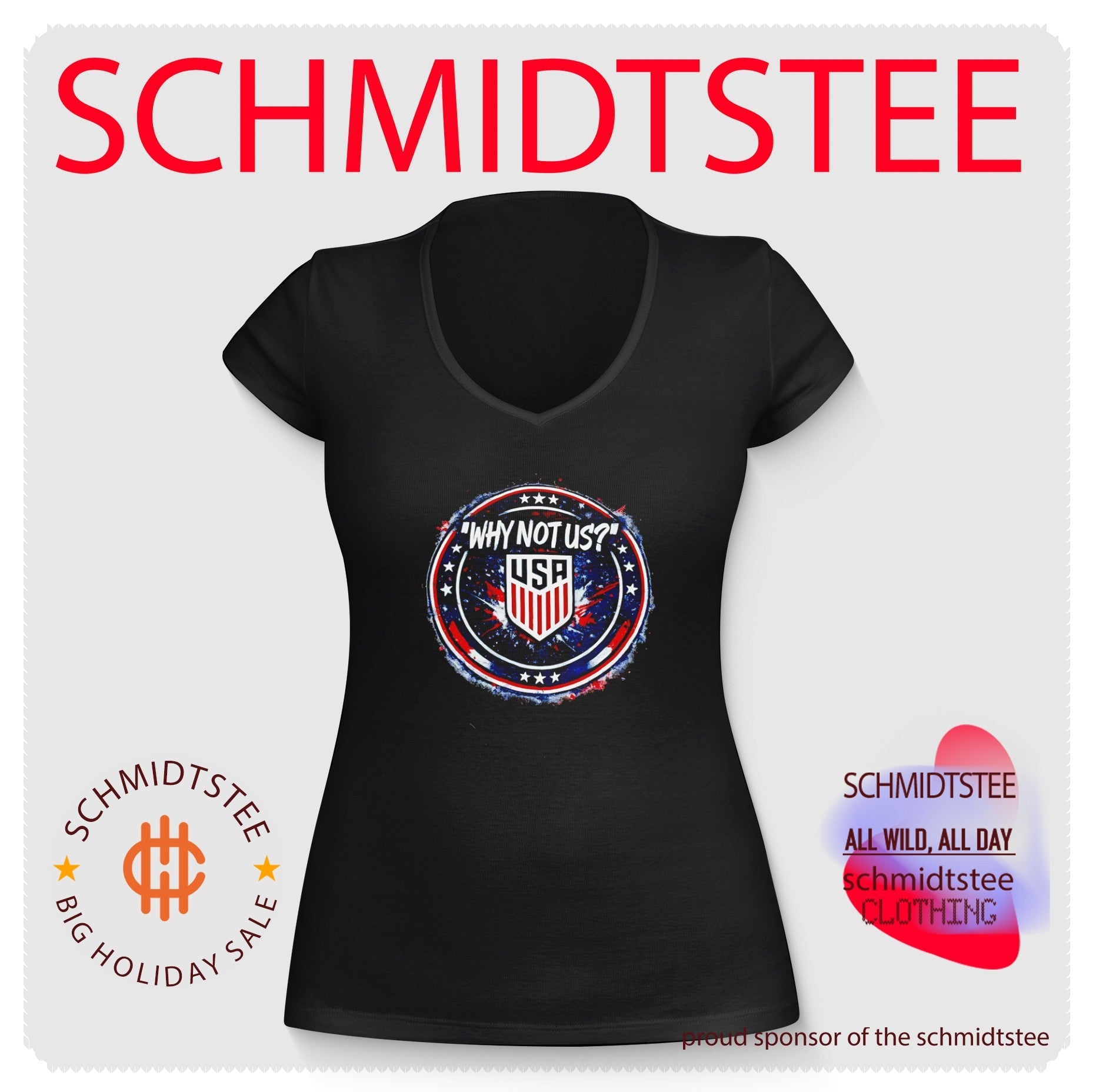 Distressed USMNT Why Not Us USA Soccer Shield shirt