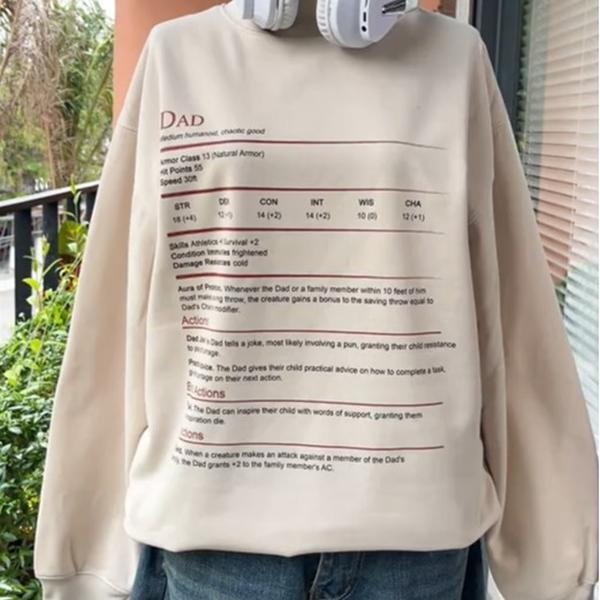 DnD Dad Shirt, Dad Stat Block Tshirt, Dungeons & Dragons Dad Gift, DnD Father's Day Tshirt Hoodie, Sweatshirt