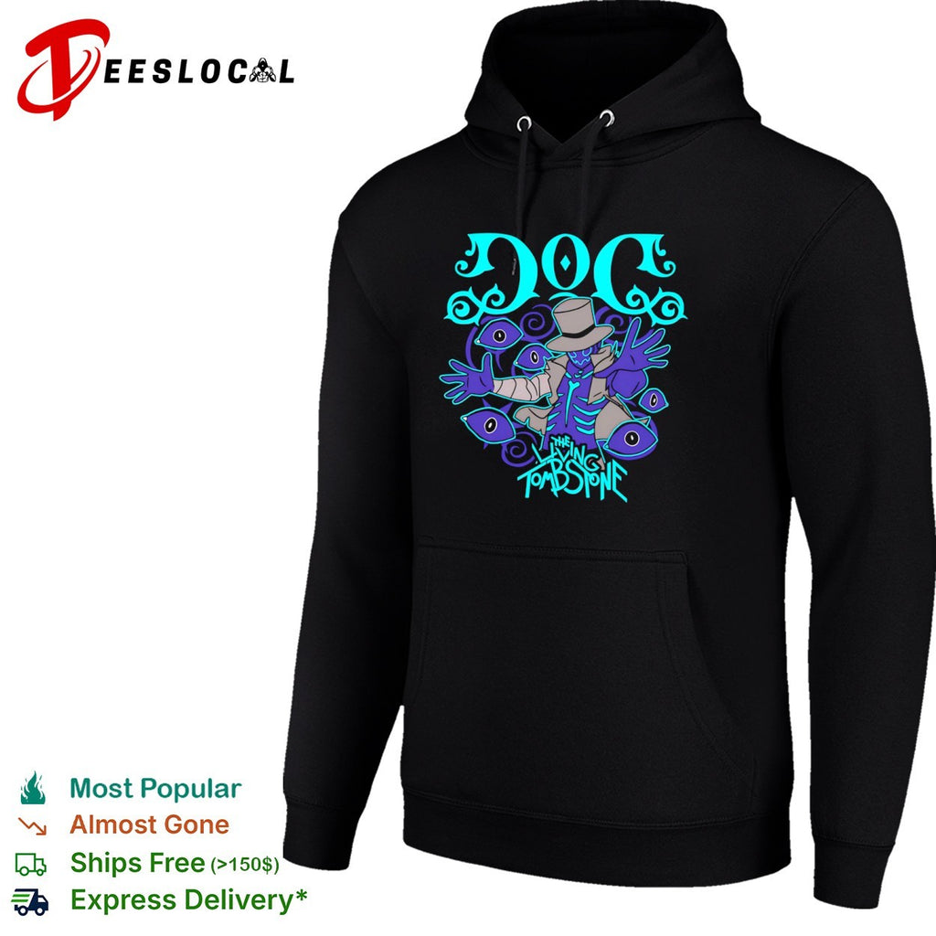Doc The Living Tombstone skeleton hat eyes mystical occult symbol shirt