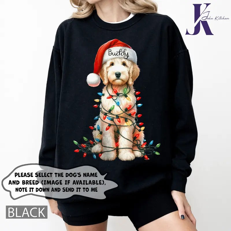 Dog Christmas Sweatshirt, Personalized Dog Christmas Sweater, Xmas Dog Shirt, Dog Lover Shirt, Holiday Sweater,...