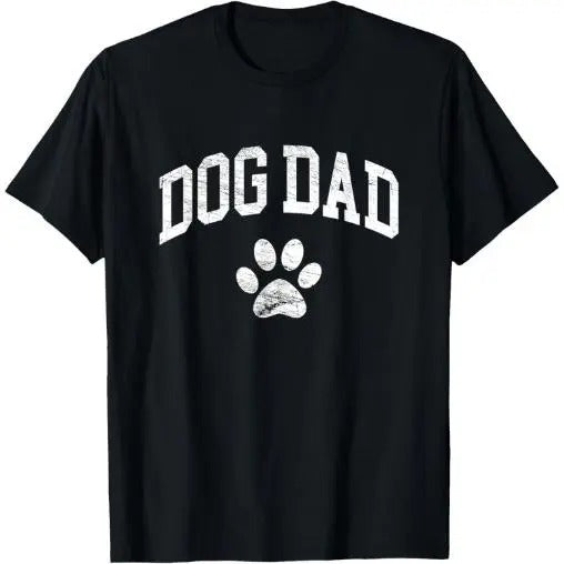 Dog Dad - Distressed Design Style - Funny Dog Paw - Classic T-Shirt Made in USA Hoodie, Sweatshirt | TeeBloomCo.com