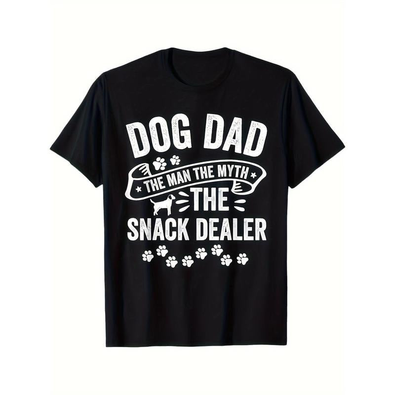Dog Dad Man Myth Snack Dealer Funny Paw Dog T-Shirt, 100% Cotton, Halloween Thanksgiving Christmas Gift For Men Women...