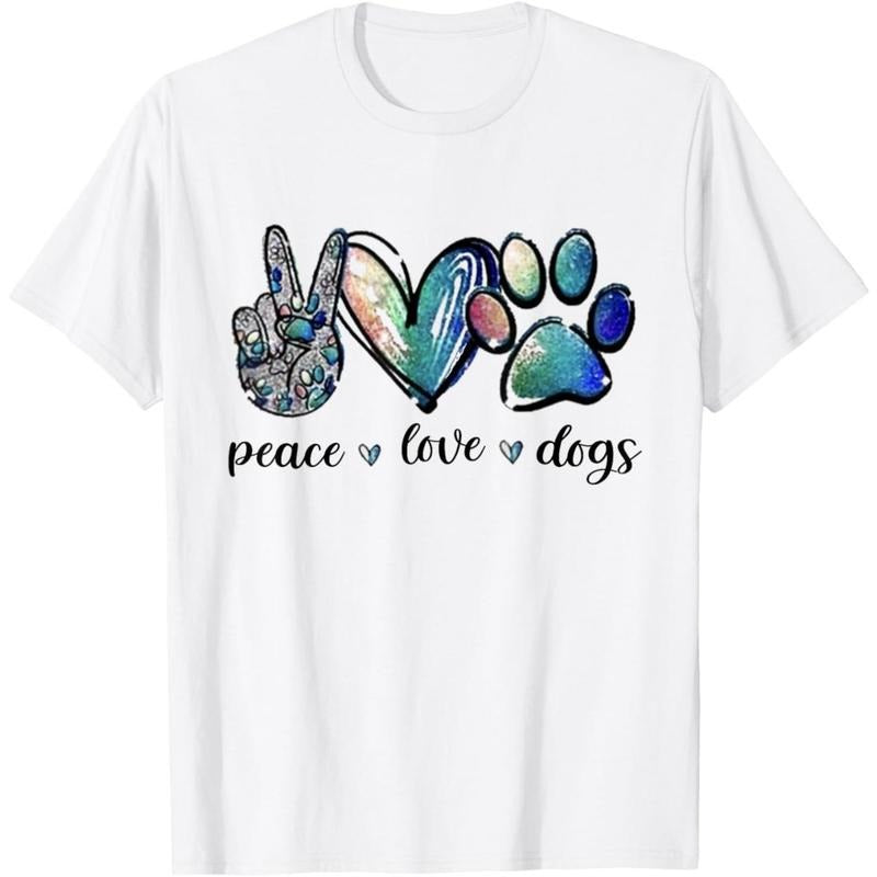 Dog Lover Peace Love Dogs Puppy Paw T-Shirt.made in usa Hoodie, Sweatshirt | TeeBloomCo.com