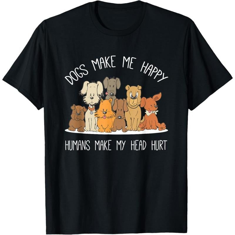 Dog Makes Happy Humans Make My Head Hurt Dog Owner Animal T-Shirt.made in usa Hoodie, Sweatshirt | TeeBloomCo.com
