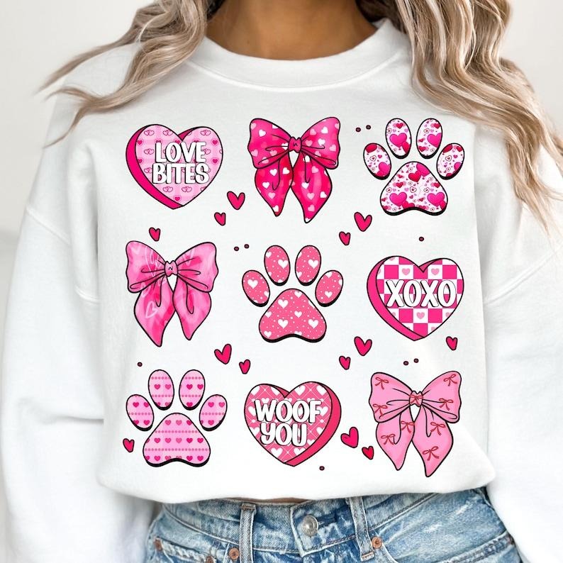 Dog Mama Coquette Valentine Sweatshirt   Dog mom Valentine day Mother Day Gift for Mom T-Shirts, Hoodie | TeeBloomCo.com