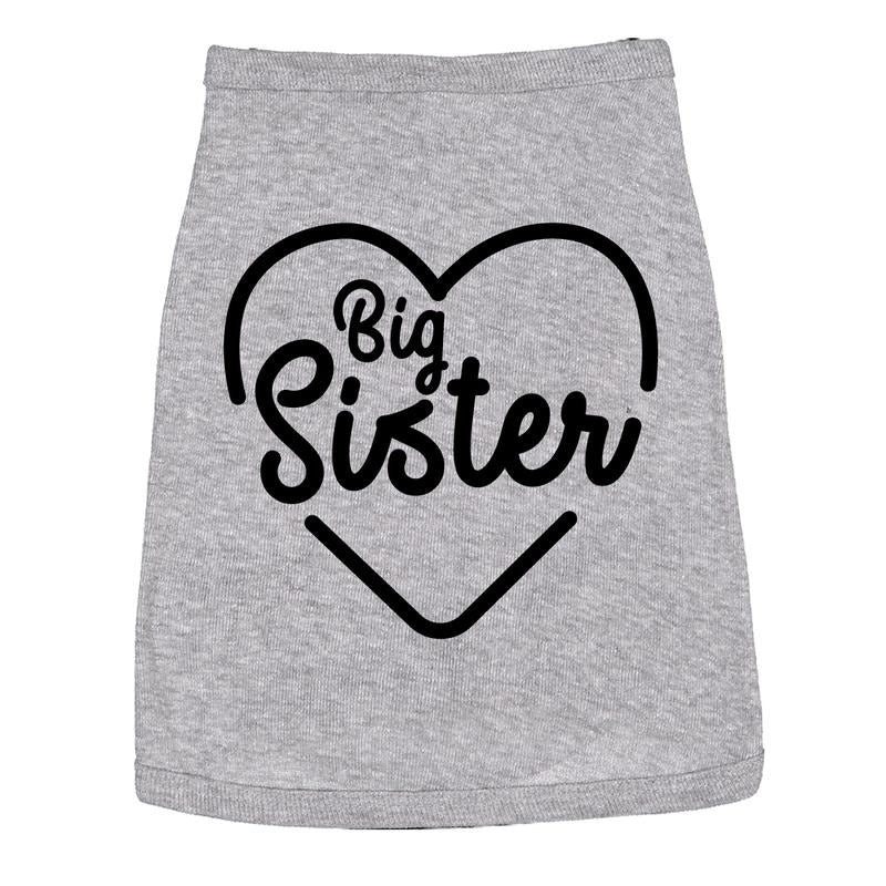 Dog Shirt Big Sister Cute Clothes For Family Pet Funny Sister Puppy Shirt Light Grey Hoodie, Sweatshirt | TeeBloomCo.com