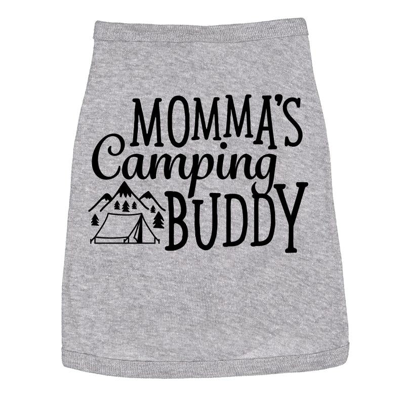 Dog Shirt Mommas Camping Buddy Cute Clothes For Pet Puppy Mother's Day Shirt For Dogs Funny Dog Puppy Shirt Grey Hoodie,...