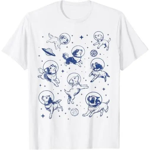 Dogs In Space Retro T-Shirt Made in USA Hoodie, Sweatshirt | TeeBloomCo.com