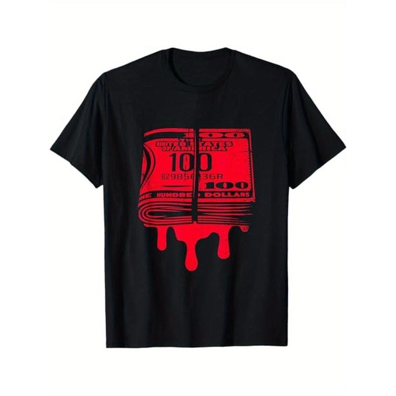 Dollar Money Blood Rich Cash Millionaire Trading Business T-Shirt, 100% Cotton, Halloween Thanksgiving Christmas Gift for...