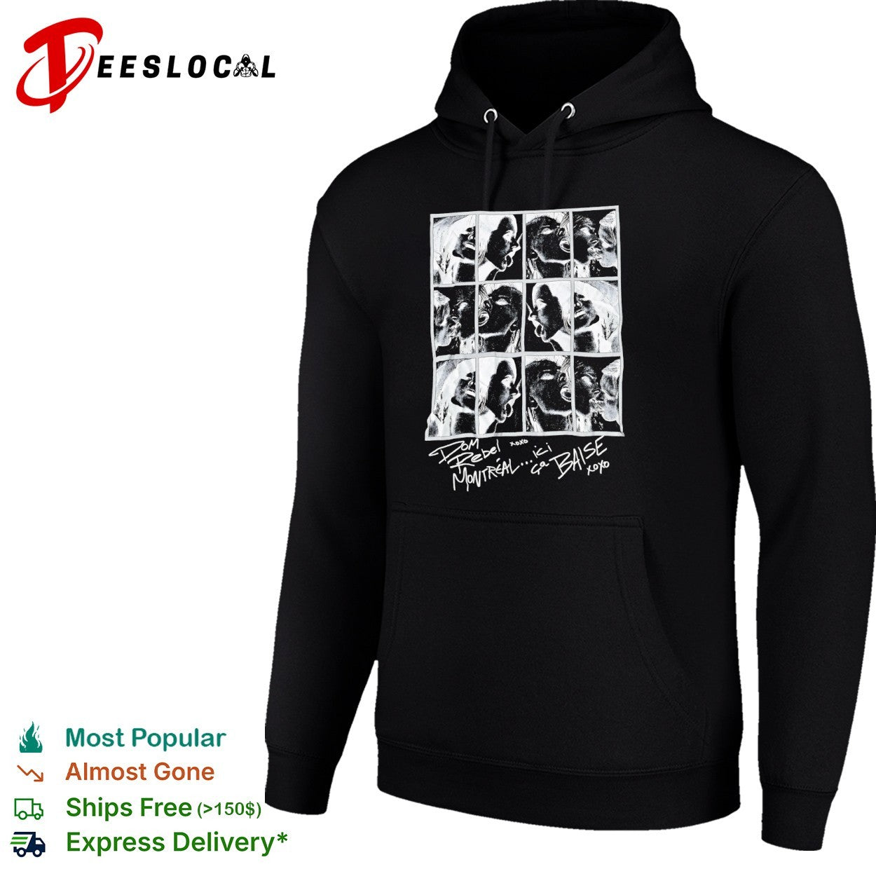 Dom Rebel Montreal ici ça baise xoxo kiss montage aesthetic black and white shirt