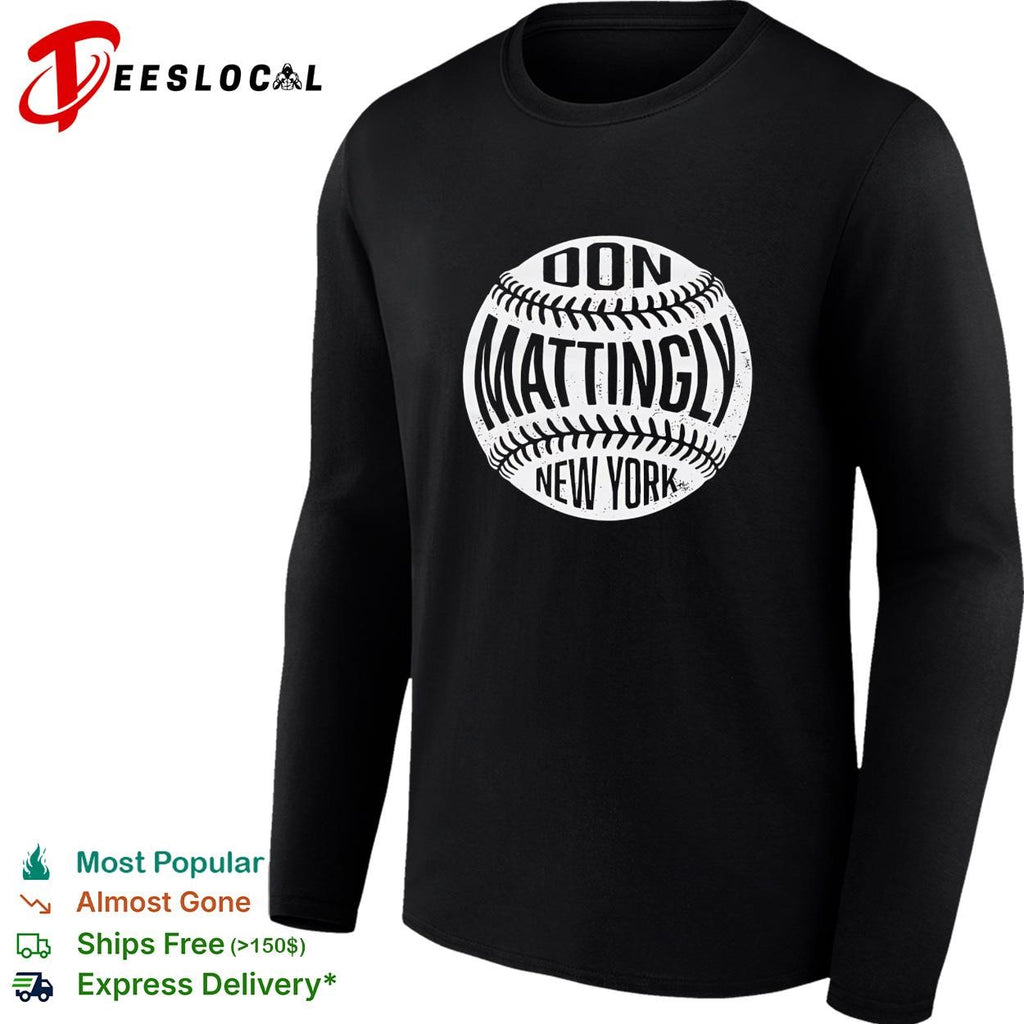 Don Mattingly New York Yankees baseball vintage arch logo shirt