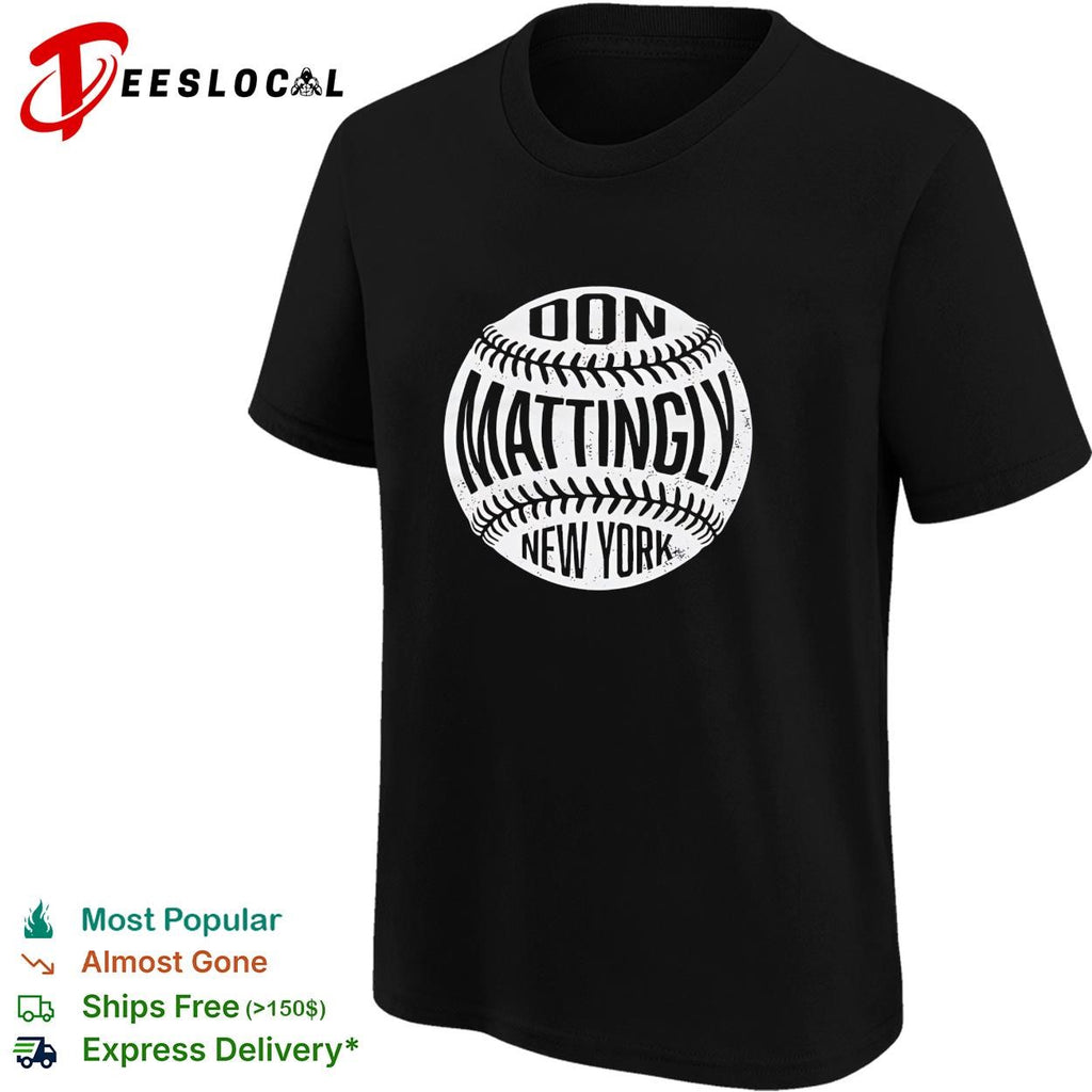 Don Mattingly New York Yankees baseball vintage arch logo shirt