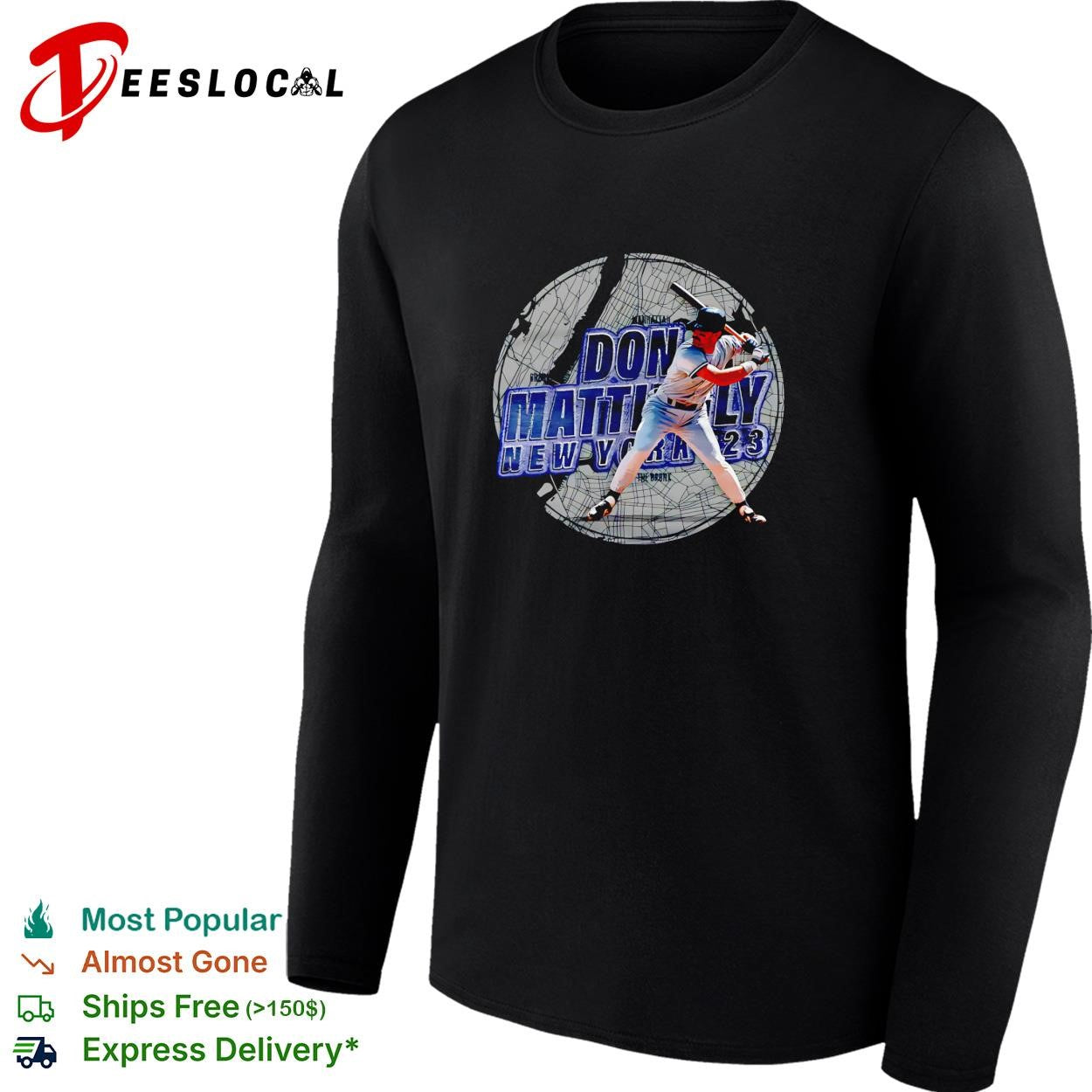 Don Mattingly New York Yankees batting stadium graphic shirt