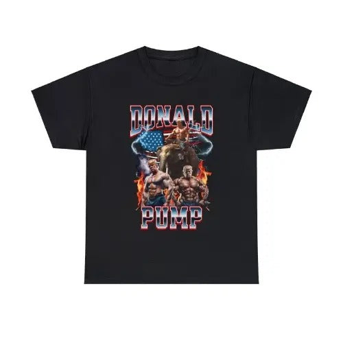 Donald Pump Vintage Gym Pump Cover Shirt | Trump Meme Training Tee | Funny Bootleg Style Presidential Election Gym Rat...