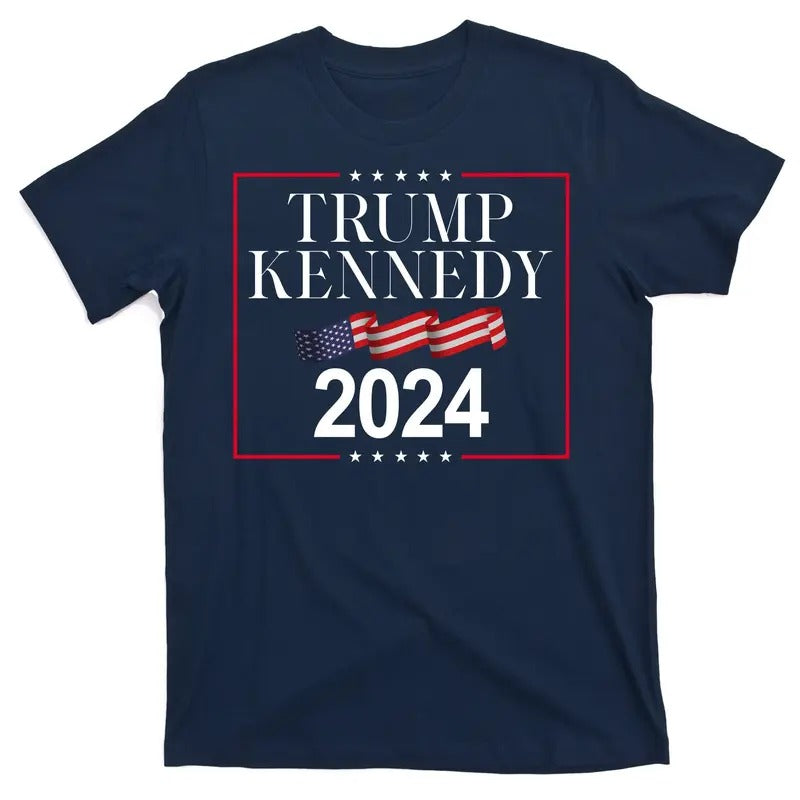 Donald Trump JFK Kennedy 2024 USA United States of America Flag Election T-Shirt Hoodie, Sweatshirt | TeeBloomCo.com