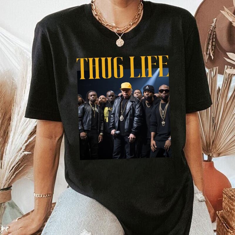Donald Trump Thug Life Shirt, Trump Streetgang Shirt, Viral Trump Thug Life Shirt Hoodie, Sweatshirt | TeeBloomCo.com