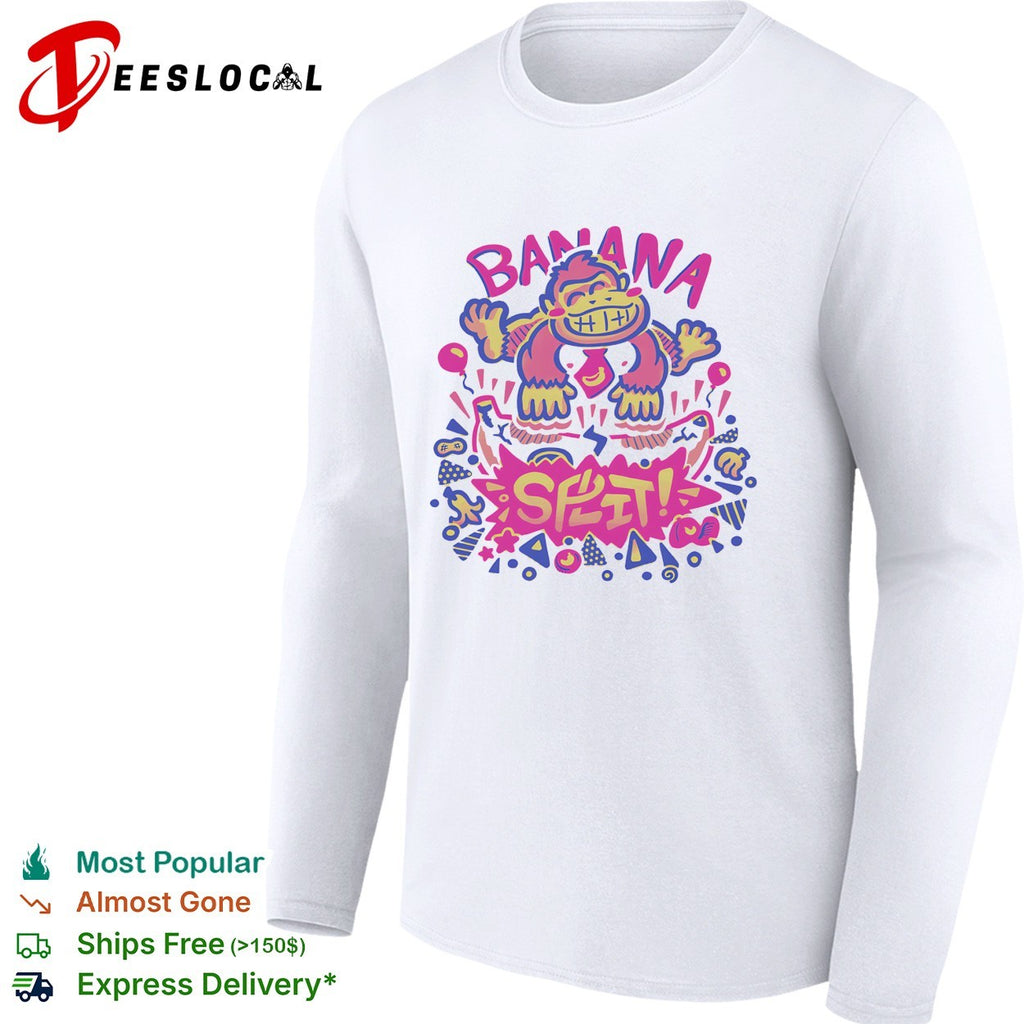 Donkey Kong Nintendo Banana Split Pop Culture Themed Retro Gaming Character shirt