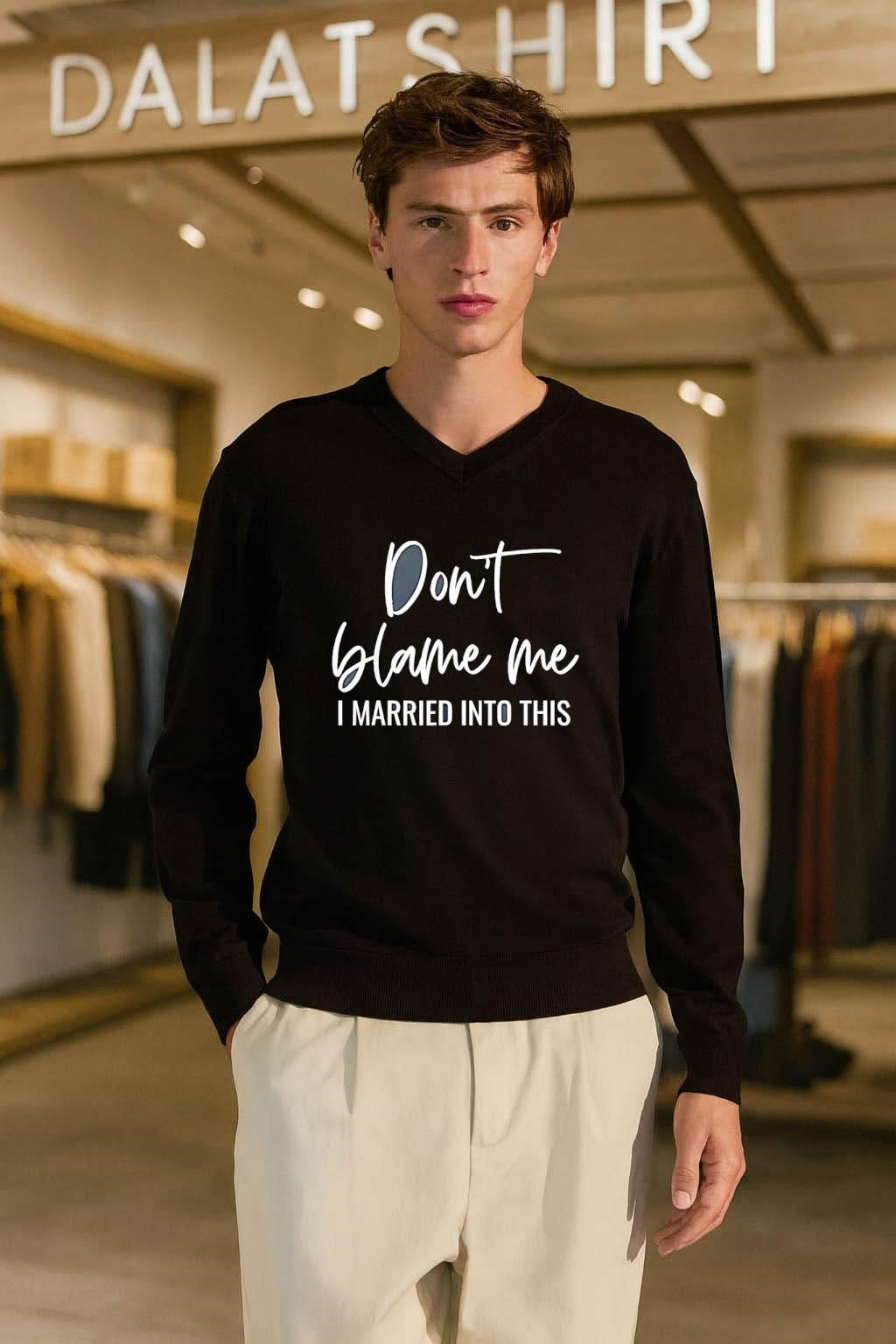 Don’t Blame Me I Married Into This Script Typography shirt