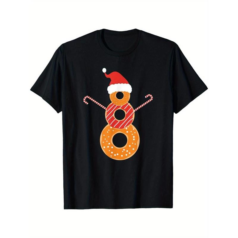 Donuts Snowman Christmas Men's T-Shirt for Donut Lovers made in usa Hoodie, Sweatshirt | TeeBloomCo.com