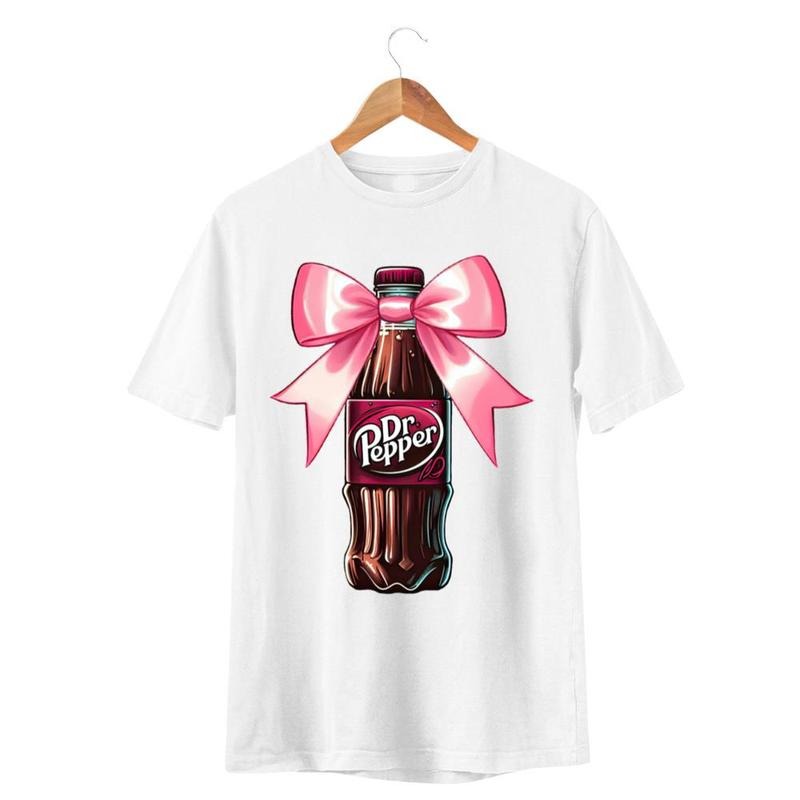 Dr.Pepper Bow Bottle  tshirt_Cotton T-Shirt, Perfect Tee, Gifts For Boyfriend and Girlfriend T-Shirt Casual Crewneck...