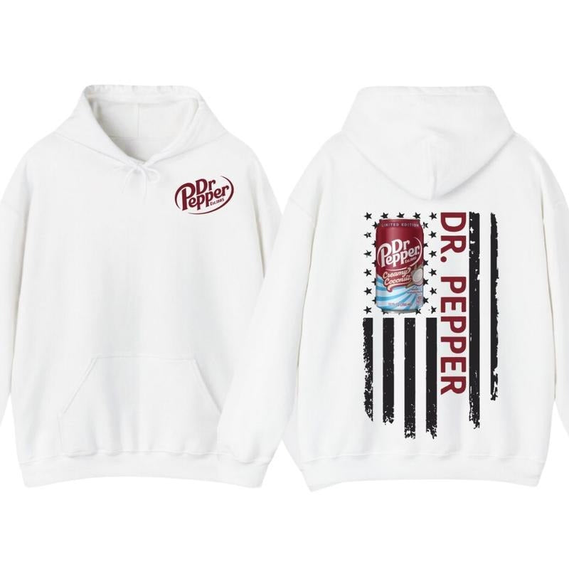 Dr.Pepper Coconut Cream Logo Flag 2 Sides T-Shirt, Hoodie