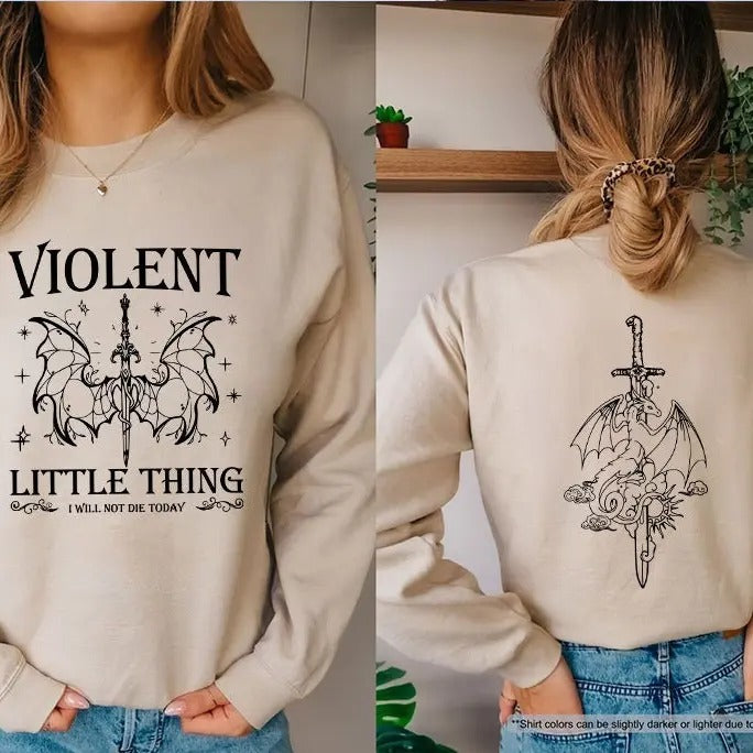 Dragon Rider Sweatshirt - Violent Little Thing Bookish Hoodie for Men and Women - Fabric, Pullover T-Shirts | TeeBloomCo.com