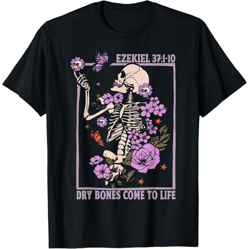 Dry Bone Come To Life Skeleton Floral T-Shirt made in usa Hoodie, Sweatshirt | TeeBloomCo.com