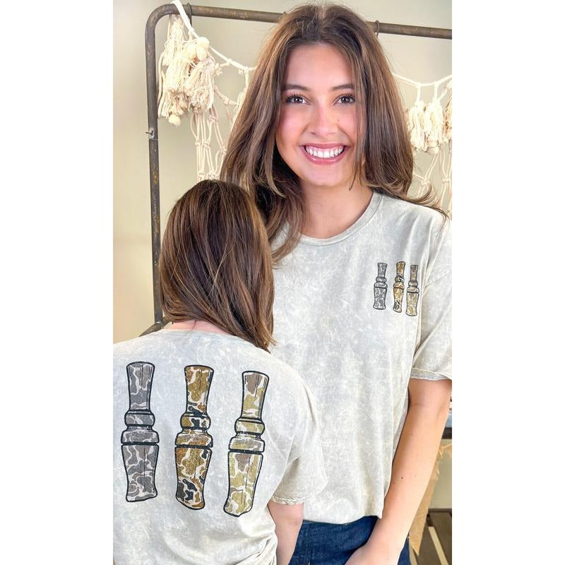 Duck Calls Mineral Washed Graphic Shirt Hoodie, Sweatshirt | TeeBloomCo.com