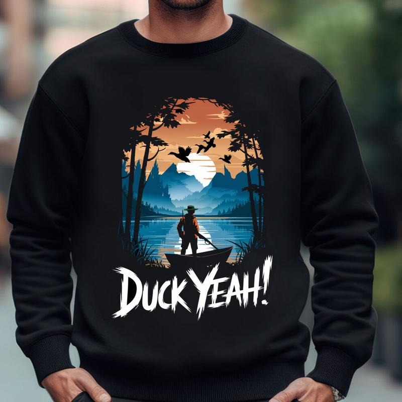 Duck Yeah Watercolor Duck Hunt Crewneck Sweatshirt T-Shirts, Hoodie | TeeBloomCo.com