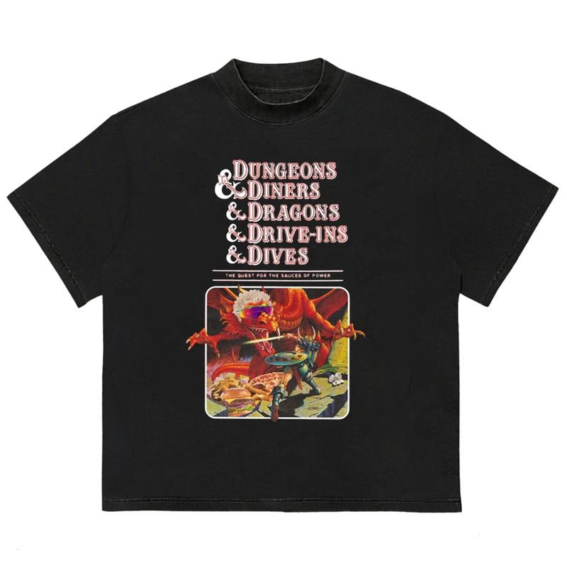 Dungeons & Diners & Dragons & Drive-ins & Dives T-Shirt Cool Gift for Him Hoodie, Sweatshirt | TeeBloomCo.com