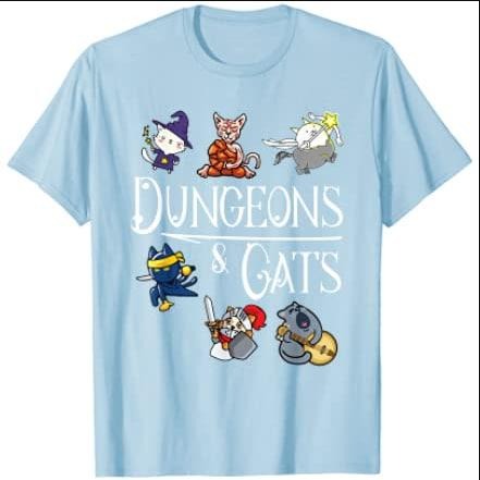 Dungeons and Cats Funny Dragon Cat Kitten Lover Kitty Gift T-Shirt Menswear Top Hoodie, Sweatshirt | TeeBloomCo.com