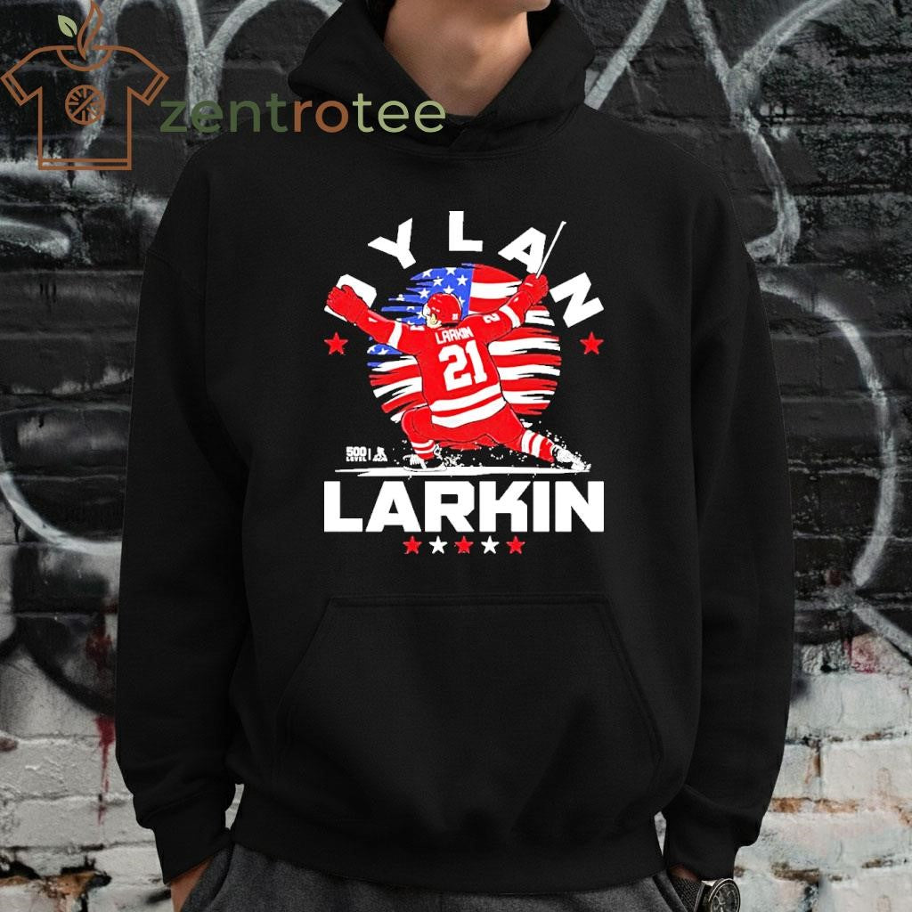 Dylan Larkin Detroit Red Wings USA Flag Celebration 2026 celebration tee