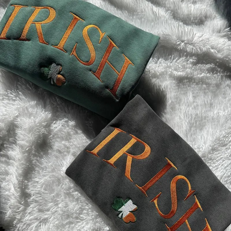 EMBROIDERED IRISH Sweatshirt Embroidered Sweatshirt St Patrick Sweatshirt Lucky Sweatshirt Sweatshirt Gift For Her Cozy...