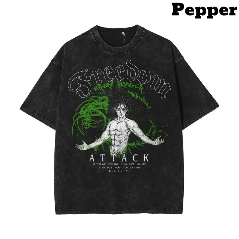 EREN VINTAGE T-SHIRT, ATTACK ON TITAN SHirt, ATTACK ON TITAN Shirt, ATTACK ON TITAN Merch, Anime Shirt, Vintage Graphic...