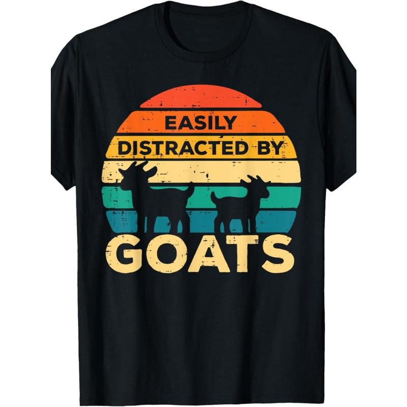 EWH Easily Distracted By Goats Retro Farm Farmer Men Women T-Shirt made in usa Hoodie, Sweatshirt | TeeBloomCo.com