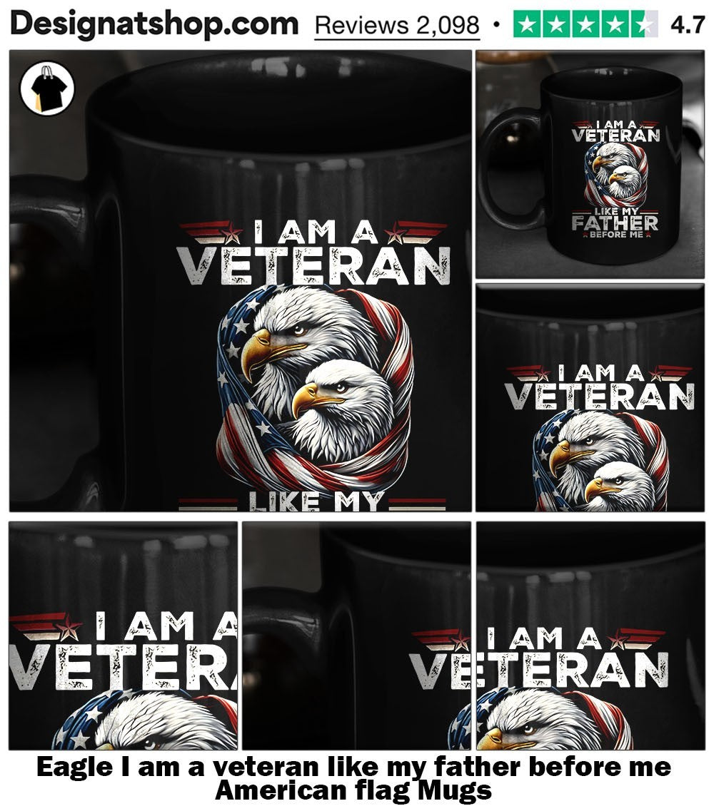 Eagle I am a veteran like my father before me American flag shirt