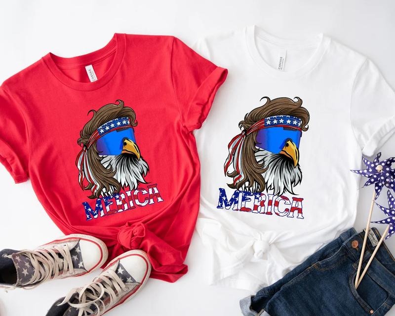 Eagle Merica Shirt, Merica Mullet Eagle Shirt, American Eagle, American Flag, 4th of July Shirt, Independence Day Tee,...