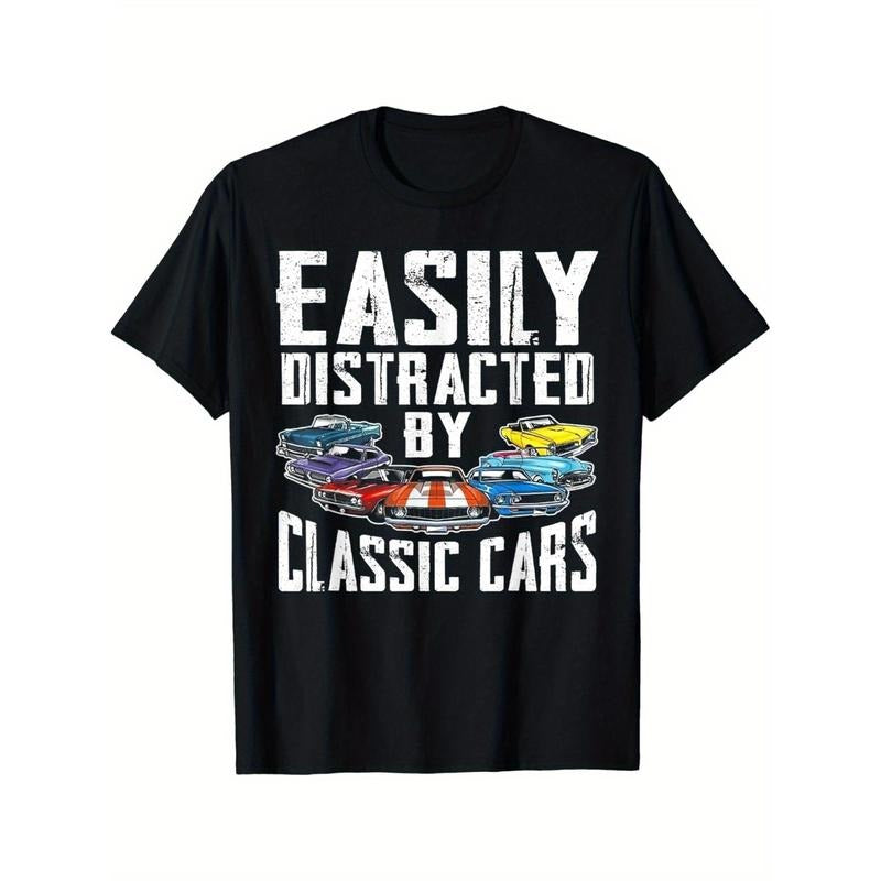 Easily Distracted by Classic Car T-shirt made in usa Hoodie, Sweatshirt | TeeBloomCo.com
