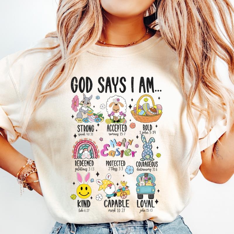 Easter Doodles Shirt, God says I am Shirt, Mama Easter Sweater, Mom Easter Shirt, Cute Easter Shirt, Mamas Bunnies Shirt,...