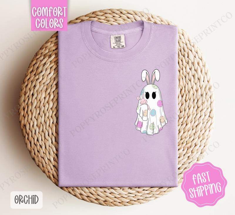 Easter Ghost Shirt Comfort Colors, Women's Easter Tee, Cute Women's Tshirt Hoodie, Sweatshirt | TeeBloomCo.com