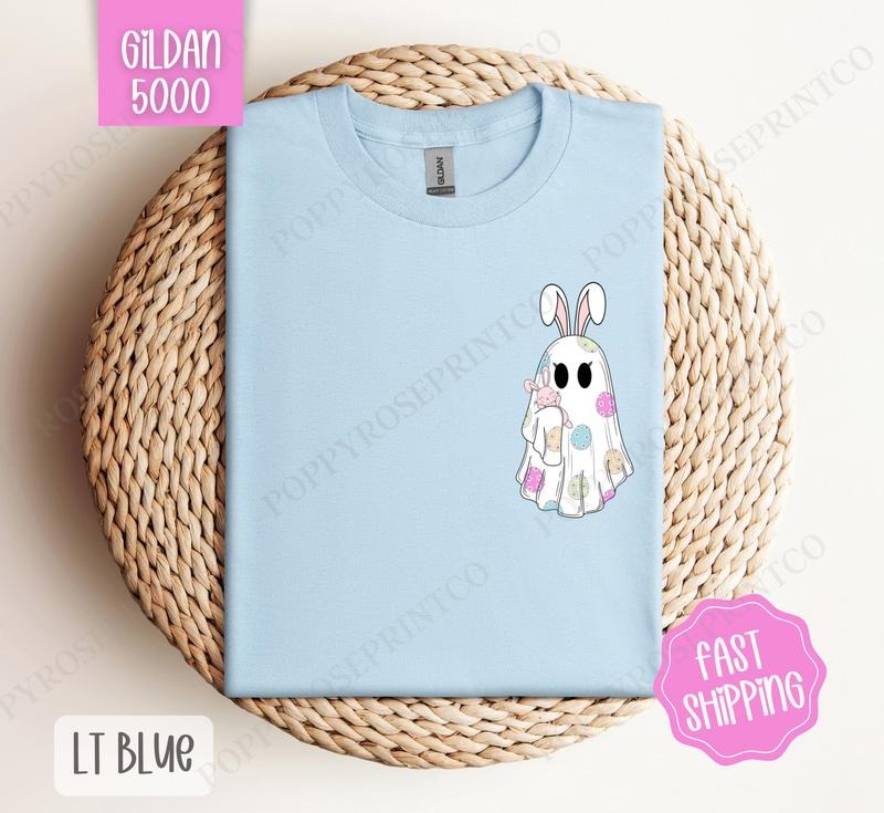 Easter Ghost Shirt Gildan, Women's Tee, Cute Easter Women's Tshirt Plus Sizes Hoodie, Sweatshirt | TeeBloomCo.com