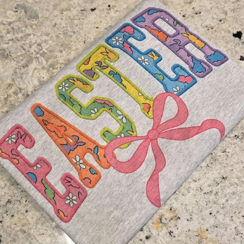 Easter Multi Color with Bow Graphic Tee or Sweatshirt Hoodie | TeeBloomCo.com