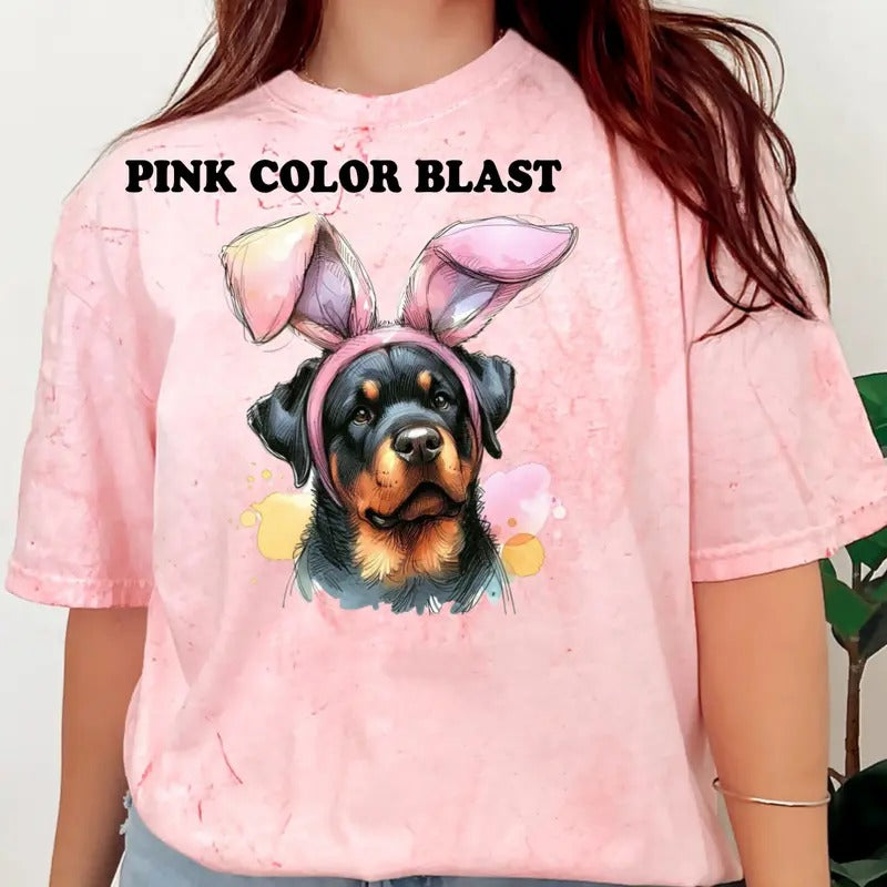 Easter Rottweiler Shirt ~ Unisex Apparel Relaxed Fit Printed In The USA Clothing Womenswear Casual Comfort Cotton Top...
